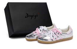 Adidas Кроссовки женские SAMBA OG German Army с низким верхом, серебристо-розовые jr0035(team80-女款粉雾花语s-box) | silver pink