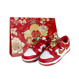 Nike Кроссовки для скейтбординга Dunk Golden Jade Perfect Match, износостойкие, низкие, женские, красные dd1873-116（team1054-金玉良缘） | red