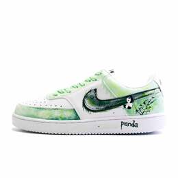Nike Кроссовки Court Vision 1 Bamboo Fun Fu с амортизацией, износостойкие, низкие, для скейтбординга, унисекс, зеленые dh2987-101(team-1331竹趣胖达) | green