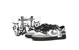 Nike Кроссовки для скейтбординга Dunk Light Realm Shadow Shock Absorbers Low Top унисекс, черные, белые hq3462-191(team619-光界素影s-box) | black white (shopping bag)