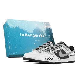 Nike Кроссовки для скейтбординга Dunk, устойчивые к истиранию, низкие, унисекс, черно-серые dd1391-100(team399-陨石坠落s-box) | black gray