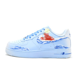 Nike Кроссовки для скейтбординга Air Force 1, унисекс, низкие, цвет: озерно-голубой/жемчужно-белый cw2288-111(team1037-浮世绘） | blue