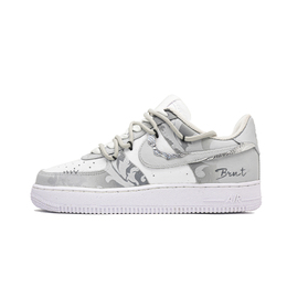 Кроссовки Air Force 1 Cool Gray Whisper, Footprint Innovation, износостойкие, низкие, для скейтбординга, унисекс, серые Nike, Light Gray cw2288-111(team726-冷灰密语) | light gray