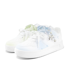 Anta Кроссовки Relaxed Anti Slip Wear Resistant Low Top Skateboard Shoes Unisex Blue Green Mismatched 912418001q-2(team870-蝴蝶渐蓝绿鸳鸯) | blue green mismatched