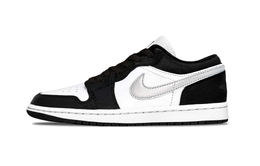 Jordan Баскетбольные кроссовки Air 1 Moonlight Silver Lurex, износостойкие, низкие, винтажные, унисекс, черные, серебристые 553558-165(team1038-月光银纱) | black silver