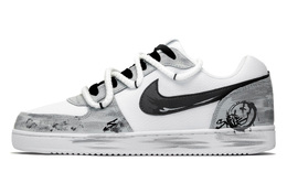 Nike EBERNON 668, износостойкие низкие кроссовки для скейтбординга в стиле панк с изображением улыбающегося лица, унисекс, черные, белые aq1775-100(team901-男女款朋克笑脸) | black white