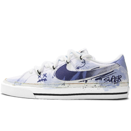 Nike Кроссовки Court Legacy Graffiti Notebooks Coverage, устойчивые к истиранию, низкие, для скейтбординга, унисекс, белые, фиолетовые dh3162-100（team1094-涂鸦白笺） | white purple