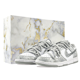 Nike Кроссовки для скейтбординга Dunk Eon Of Gray с амортизацией, износостойкие, унисекс, серо-белые hf5441-105（team877-凝灰纪元-sbox） | gray white (special shopping bag)