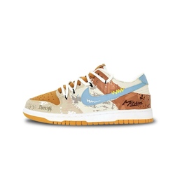 Nike Кроссовки для скейтбординга Dunk Scruffy Daily, износостойкие, низкие, унисекс, коричневые fq6965-700（team1064-潦草日报） | brown