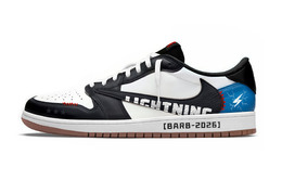Jordan Баскетбольные кроссовки Travis Scott x Air 1 Low Top Vintage Unisex Black White Blue dz4137-700(team330-黑闪） | black white blue