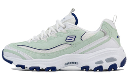 Skechers Женские кроссовки D'LITES 1.0 Cyan Island White Origin с низким верхом и массивной подошвой, устойчивые к истиранию, белые и зеленые 99999863-wnv（team1257-青屿白原） | white green