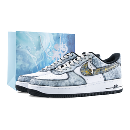 Кроссовки Air Force 1 The Art Of Dragon Seeking, износостойкие, низкие, для скейтбординга, унисекс, серо-золотые Nike, Gray Gold (Special Shopping Bag) dv0788-001（team836-寻龙诀） | gray gold (special shopping bag)
