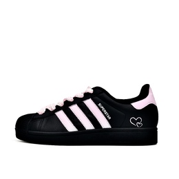 Adidas Кроссовки для скейтбординга Superstar 2 унисекс, низкие, черные/белые/розовые ji0079(team920-告白气球粉蕾丝鞋带) | black white pink