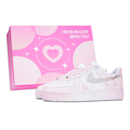 Nike Кроссовки для скейтбординга Air Force 1 Love Small Flower, устойчивые к истиранию, низкие, женские, розовые dd8959-100(team1219-爱恋小花-box） | pink