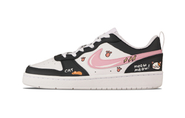 Nike Кроссовки Court Vision 1 в японском стиле с рисунком котенка, устойчивые к истиранию, низкие, для скейтбординга, унисекс, розовые, черные dh2987-101（team1171-日系小猫） | pink black