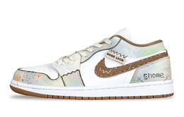 Jordan Баскетбольные кроссовки Air 1 Low Fantasy цвета мокко, износостойкие, винтажные, белые, коричневые dc0774-202(team257-摩卡慕斯) | white brown