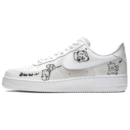 Nike Кроссовки Air Force 1 Line Bear Z с низким верхом для скейтборда, устойчивые к истиранию, унисекс, коричневые cw2288-111(team770-线条小熊z） | brown