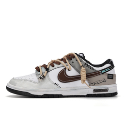 Nike Кроссовки для скейтбординга Dunk Mist Remains с низким верхом, устойчивые к истиранию, унисекс, черные, белые, серые, коричневые dd1503-101（team1225-雾中遗骸） | black white gray brown