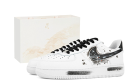 Nike Кроссовки Air Force 1 для скейтбординга, износостойкие, низкие, унисекс, черные, белые 315122-111(team943-水墨江南) | black white