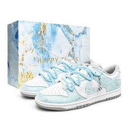 Nike Кроссовки для скейтбординга Dunk, износостойкие, легкие и дышащие, унисекс, белые, синие hf5441-105(team920-雅典娜双鞋带box) | white blue (blue special shopping bag)