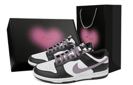 Nike Кроссовки для скейтбординга Dunk Taro Romantic Heart Box, износостойкие, унисекс, черные, белые, фиолетовые dd1391-100(team773-香芋浪漫-爱心礼盒) | black white purple
