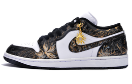 Jordan Баскетбольные кроссовки Air 1 Low Top Vintage унисекс, черные, золотые 553558-165(team1326-幻夜鎏金) | black gold