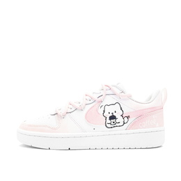Nike Кроссовки Court Borough 2 Cherry Sweet Cat Coffee, износостойкие, низкие, для скейтбординга, унисекс, розовые, белые bq5448-100(team1118-樱甜猫咖) | pink white