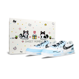 Nike Легкие и дышащие низкие кроссовки для скейтбординга Court Vision 1 унисекс, цвет черный, белый, синий dh2987-101（team1297-冰蓝幻影礼盒 ） | black white blue
