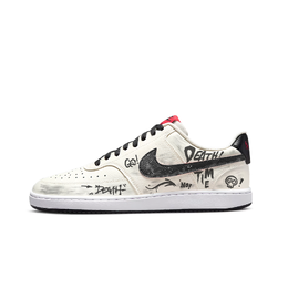 Nike Кроссовки Court Vision 1 с низким верхом, устойчивые к истиранию, унисекс, черные, белые dm1187-101（team849-美式涂鸦） | black white