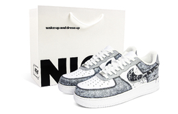 Nike Низкие износостойкие кроссовки для скейтбординга Air Force 1, цвет "бетонно-серый", унисекс cw2288-111（team1110-泼墨牛仔s-box） | concrete gray
