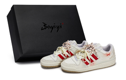 Adidas Кроссовки для скейтбординга FORUM унисекс, низкие, бежевые/розовые/красные id6858(team80-男女同款奶糖猫爪s-box) | beige pink