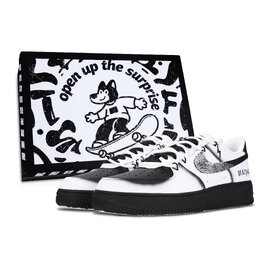 Nike Кроссовки Air Force 1 Black & White, износостойкие, низкие, для скейтбординга, унисекс, черные cw2288-111(team1219-黑白相间-box) | black