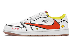 Jordan Баскетбольные кроссовки Travis Scott x Air 1 White Travis Scott X AJ1 Low Top Vintage Unisex White dz4137-700(team1282-白倒钩) | white