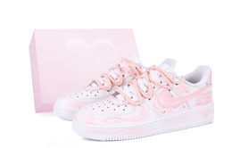 Nike Кроссовки Air Force 1 Low Top для скейтбординга унисекс, белые, розовые 315122-111(team943- 樱粉云迹) | white