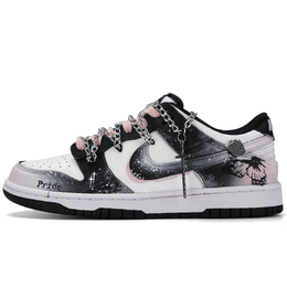 Nike Кроссовки для скейтбординга Dunk Dreamy Butterfly, износостойкие, низкие, унисекс, черно-розовые dd1503-101（team342-幻梦蝴蝶） | black pink