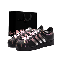Adidas SUPERSTAR Shell Head износостойкие и легкие низкие кроссовки для скейтбординга унисекс черные розовые eg4959(team1326-幻彩星履sbox) | black pink