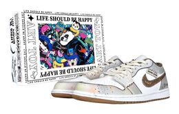 Jordan Баскетбольные кроссовки Air 1 Low Fantasy цвета мокко, износостойкие, винтажные, белые, коричневые dc0774-202(team257-摩卡慕斯r-box) | white brown
