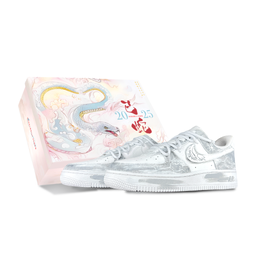 Nike Кроссовки Air Force 1 Mechanical Spirit, Little Footprints, износостойкие, низкие, для скейтбординга, унисекс, белые, серые cw2288-111(team83-小行迹sbox） | white gray
