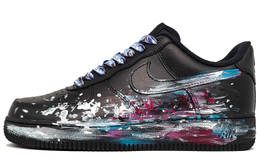 Nike Кроссовки Air Force 1 с низким верхом, устойчивые к истиранию, унисекс, черно-синие cw2288-001(team400-暴雨预警男女款青) | black blue