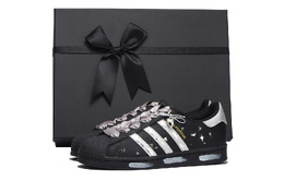 Adidas Низкие износостойкие кроссовки для скейтбординга SUPERSTAR, унисекс, черные, белые eg4959(team拾伍-男女同款黑白三sbox) | black white