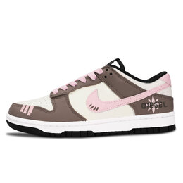 Nike Кроссовки для скейтбординга Dunk Black White, Flowers Bloom Toward The Sun, износостойкие, низкие, унисекс, коричневые dd1391-100（team883-花开向阳） | brown
