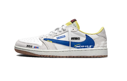 Jordan Баскетбольные кроссовки Travis Scott x Air 1 Low Top Vintage, унисекс, серо-синие dz4137-700(team1282-灰蓝倒钩) | gray blue