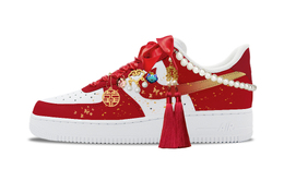 Nike Кроссовки для скейтбординга Air Force 1 Red Echo Gold Step, устойчивые к истиранию, низкие, унисекс, красные, белые cw2288-111（team1176-红鸣金步） | red white