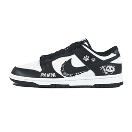 Nike Кроссовки для скейтбординга Dunk, устойчивые к истиранию, низкие, унисекс, черные, белые dd1391-100 (team352-线条熊猫） | black white