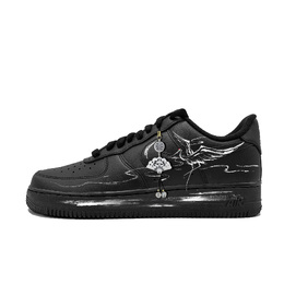 Nike Кроссовки Air Force 1 Crane Hides In The Clouds, устойчивые к истиранию, низкие, для скейтбординга, унисекс, черно-белые cw2288-001(team1143-鹤隐云间） | black white