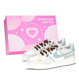 Nike Кроссовки Air Force 1 для скейтбординга, износостойкие, низкие, унисекс, сине-серые dd8959-100（team883- 字母寂静女鞋盒） | blue