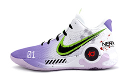 Nike Баскетбольные кроссовки KD Trey 5 IX Evangelion 01, износостойкие, среднего размера, винтажные, унисекс, фиолетово-зеленые dj6922-100(team296-初号机) | purple green
