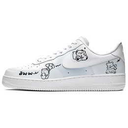 Nike Кроссовки Air Force 1 Line Bear, износостойкие, низкие, для скейтбординга, унисекс, синие cw2288-111(team770-线条小熊） | blue