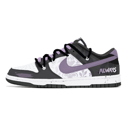 Nike Кроссовки для скейтбординга Dunk с низким верхом, устойчивые к истиранию, унисекс, черные, белые, фиолетовые dd1391-100(teamp399-黑紫幻影) | black white purple