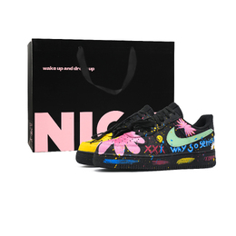 Кроссовки для скейтбординга Air Force 1 Vibrant Youth, легкие, низкие, унисекс, черно-зеленые Nike, Black Green cw2288-001（team241-热烈的青春s-bos） | black green